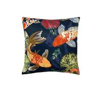 Paoletti Koi Pond Printed Cushion In Midnight Midnight