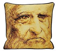 Paoletti Leonardo Self Portrait Polyester Cushion,Beige,45 x 45cm