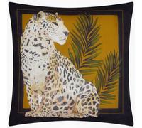 Paoletti Leopardis Cat Printed Outdoor Cushion Cover - Black/Gold - 50x50cm