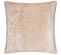 Paoletti Lustre Velvet Cushion Cover - Crushed Velvet Luxury Textured Piped Edge Decorative Case (Oyster - 50x50cm)