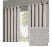 Paoletti Lustre Velvet Eyelet Curtain Pair - Luxury Soft Iridescent Sheen Textured Room Darkening Curtains (Silver - Width 168 x Drop 183cm)