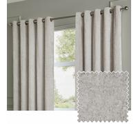Paoletti Lustre Velvet Eyelet Curtains - Silver - 229x229cm