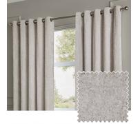 Paoletti Lustre Velvet Fully Lined Eyelet Curtain Pair, Silver, (W) 229 X (D) 137Cm