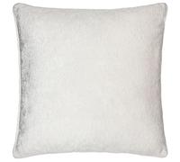 Paoletti Lustre Velvet Polyester Filled Cushion - Crushed Velvet Luxury Textured Piped Edge Decorative Pillow (Ivory - 50x50cm)