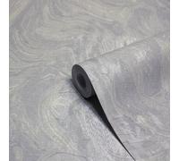 Paoletti Luxe Marble Grey Embossed Metallic Vinyl Wallpaper