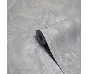 Paoletti Luxe Marble Grey Embossed Metallic Vinyl Wallpaper