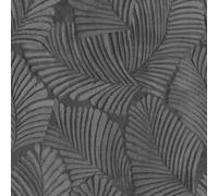 Paoletti Luxe Palmeria Black Botanical Vinyl Wallpaper Sample