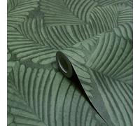 Paoletti Luxe Palmeria Botanical Vinyl Wallpaper, Emerald