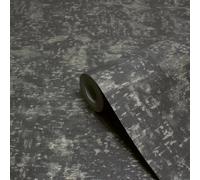 Paoletti Luxe Symphony Abstract Vinyl Wallpaper, Black