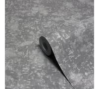 Paoletti Luxe Symphony Charcoal Grey Embossed Metallic Vinyl Wallpaper