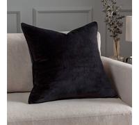 Paoletti Luxe Velvet Piped Cushion In Black