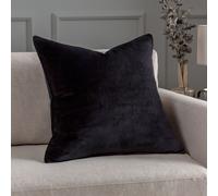 Paoletti Luxe Velvet Piped Cushion in Black | Size: 55 cm x 55 cm Paoletti Black 55 cm x 55 cm