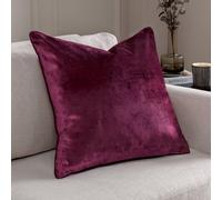 Paoletti Luxe Velvet Piped Cushion In Grape Grape 55cm x 55cm