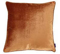 Riva Paoletti Luxe Velvet Feather Filled Cushion - Rust Orange - Soft Velvet Feel Fabric - Reversible - Hidden Zip Closure - Machine Washable - 100% Polyester Case - 55 x 55cm (22" x 22" inches)