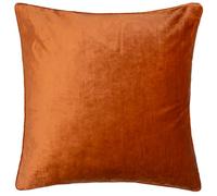 Paoletti Luxe Velvet Piped Feather Rich Filled Cushion, 55 x 55cm, Rust
