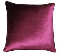 Riva Paoletti Luxe Velvet Polyester Filled Cushion - Cranberry Pink - Soft Velvet Feel Fabric - Reversible - Hidden Zip Closure - Machine Washable - 100% Polyester Case - 55 x 55cm (22" x 22" inches)