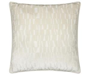 Paoletti Manhattan Cushion Cover - Elegant Geometric Textured Velvet Decorative Case (Ivory - 50x50cm)