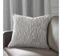 Paoletti Manhattan Velvet Cushion In Silver Silver 50cm x 50cm