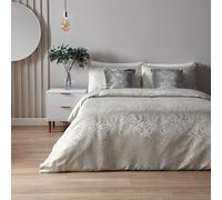 Paoletti Marble Jacquard Duvet Cover Set - Swirling Pattern Bedding (Marble - King), Gold