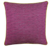 Riva Paoletti Marylebone Feather Filled Cushion - Sulphur Yellow - Geometric Cube Design - Jacquard Weave - Fuchsia Pink Reverse - Yellow Piped Edge - 100% Polyester - 50 x 50cm (20" x 20" inches)