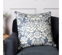 Paoletti Melrose Traditional Floral Cushion in Blue | Size: 50 cm x 50 cm Paoletti Blue 50 cm x 50 cm