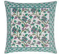 Paoletti Mentera Feather Filled Cushion,Oasis Green/Lilac,50 x 50cm