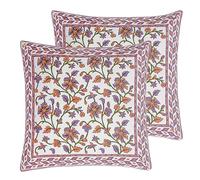Paoletti Mentera Feather Filled Cushions Twin Pack, Lilac/Coral, 50 x 50cm