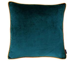 Paoletti Meridian Cushion Cover - Teal/Tigerlily Orange - 55x55cm - Teal/Tigerlily Orange - 100% Polyester