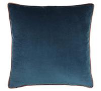 Paoletti Meridian Cushion Cover - Velvet Piped Luxury Decor (Petrol/Blush - 55 x 55 cm)