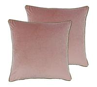 Paoletti Meridian Feather Filled Cushions (Twin Pack), Polyester, Blush/Gold