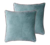 Paoletti Meridian Twin Pack Polyester Filled Cushions, Mineral/Blush, 55 x 55cm