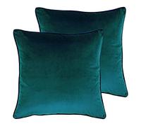 Paoletti Meridian Twin Pack Polyester Filled Cushions Teal/Navy, Green