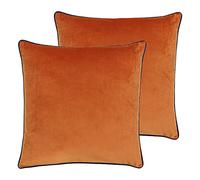 Paoletti Meridian Polyester Filled Cushions (Twin Pack), Polyester, Tiger/Teal