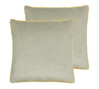 Paoletti Meridian Twin Pack Feather Filled Cushions, Polyester, Dove/Cylon, 55 x 55cm