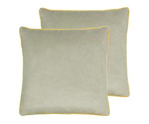 Paoletti Meridian Twin Pack Feather Filled Cushions, Polyester, Dove/Cylon, 55 x 55cm