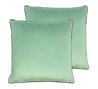 Paoletti Meridian Twin Pack Feather Filled Cushions, Polyester, Mineral/Teal, 55 x 55cm