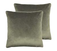 Paoletti Meridian Twin Pack Polyester Filled Cushions, Charcoal/Dove, 55 x 55cm