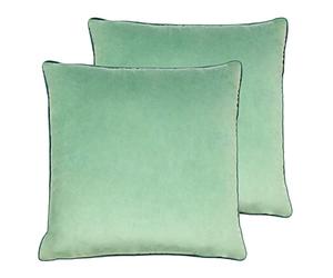 Paoletti Meridian Twin Pack Polyester Filled Cushions, Mineral/Teal, 55 x 55 cm