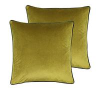 Paoletti Meridian Twin Pack Polyester Filled Cushions Moss/Emerald, Green