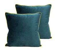 Paoletti Meridian Twin Pack Polyester Filled Cushions, Teal/Cylon, 55 x 55cm