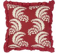 Paoletti Montrose Pleated Floral Cushion Cover - Redcurrant - 50cm x 50cm - Redcurrant - 100% Cotton