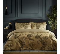 Paoletti Moondusk Jacquard Duvet Cover Set, Gold, Super King