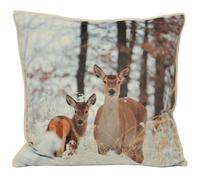 Paoletti Mother And Fawn Animal Polyester Filled Cushion
