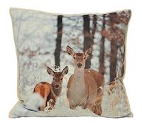 Paoletti Mother and Fawn Photographic Print Feather Filled Cushion