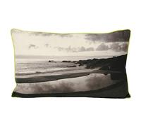Paoletti Neon Coast Feather Cushion, Black, 30 x 50cm