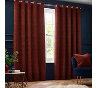 Paoletti New Galaxy Chenille Eyelet Curtains - Copper - Copper - 168cm x 137cm