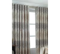 Paoletti Oakdale Tree Motif Eyelet Curtains In Silver
