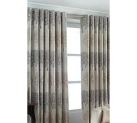 Paoletti Oakdale Tree Motif Eyelet Curtains in Silver | Size: 229 cm width x 137 cm drop Paoletti Silver 229 cm width x 137 cm drop