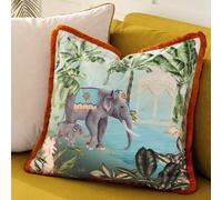 Paoletti Odisha Scene Printed Velvet Polyester Filled Cushion
