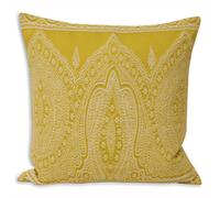 Paoletti Paisley Printed Cushion In Yellow
